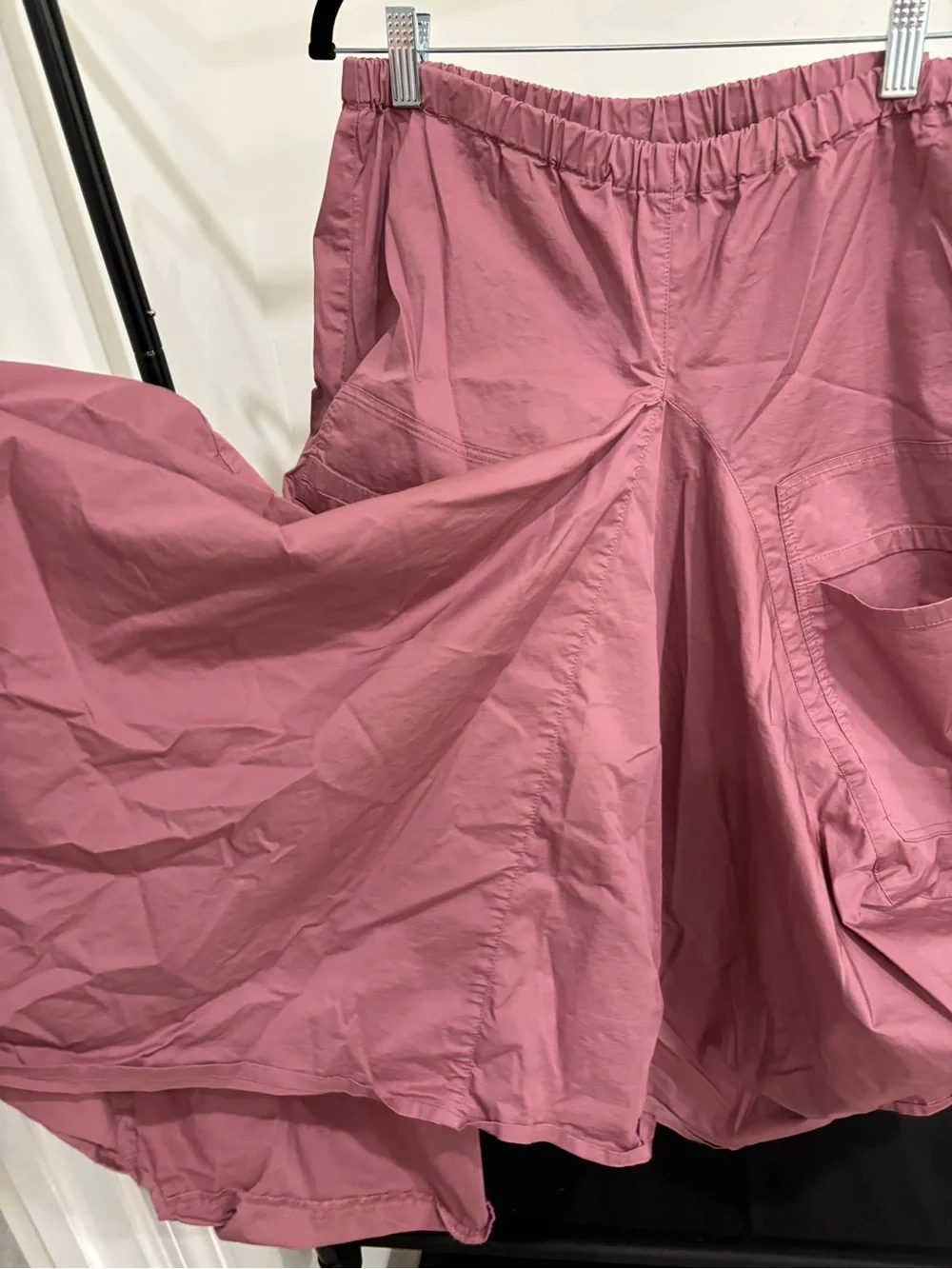 Yuvita Drape Large Pocket Midi Blush Skirt